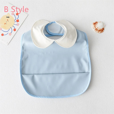 Baby Bibs INS Nordic Style Infant Boy Girl Αδιάβροχο μαλακό PU Bib Meal Proteing Πανί ρέψης με τσέπη Εύκολο καθάρισμα