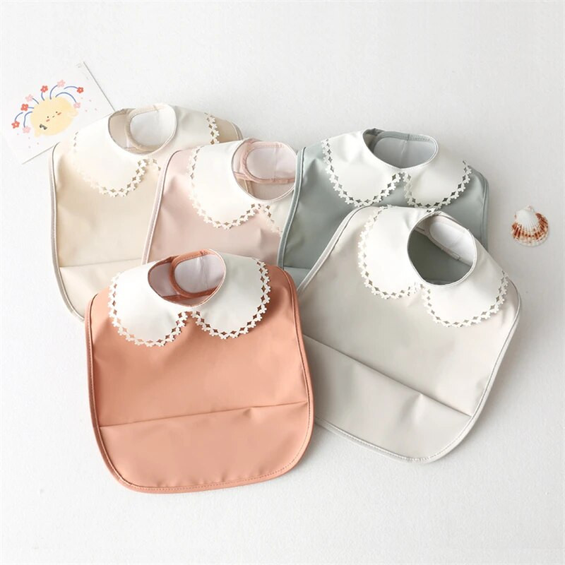 Baby Bibs INS Nordic Style Infant Boy Girl Αδιάβροχο μαλακό PU Bib Meal Proteing Πανί ρέψης με τσέπη Εύκολο καθάρισμα