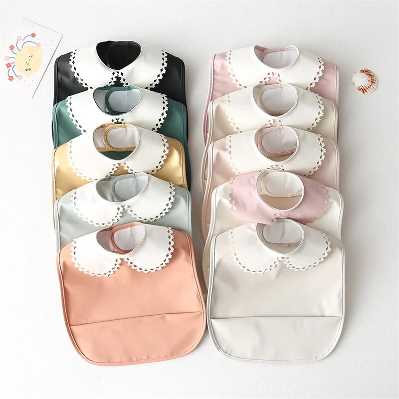 Baby Bibs INS Nordic Style Infant Boy Girl Αδιάβροχο μαλακό PU Bib Meal Proteing Πανί ρέψης με τσέπη Εύκολο καθάρισμα