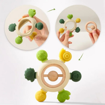 1 бр. Бебешка силиконова играчка за гризалка за хранителни цели Карикатура Играчка за никнене на зъби за кърмене Подаръци за бебешки душ Кърмене Грижа за устната кухина Аксесоари за новородени