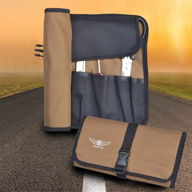 Torba za alat, veliki ključ u smotanju, prijenosna torbica s 8 džepova, komplet za električare mehaničare (ne uključuje nikakav alat)