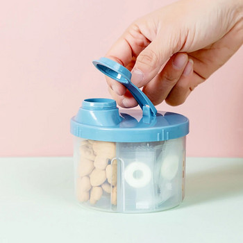 Кутия за съхранение на бебешка храна Основни зърнени закуски 4 решетки Преносим дозатор за новородено мляко на прах Розов контейнер за малки деца Детски закуски