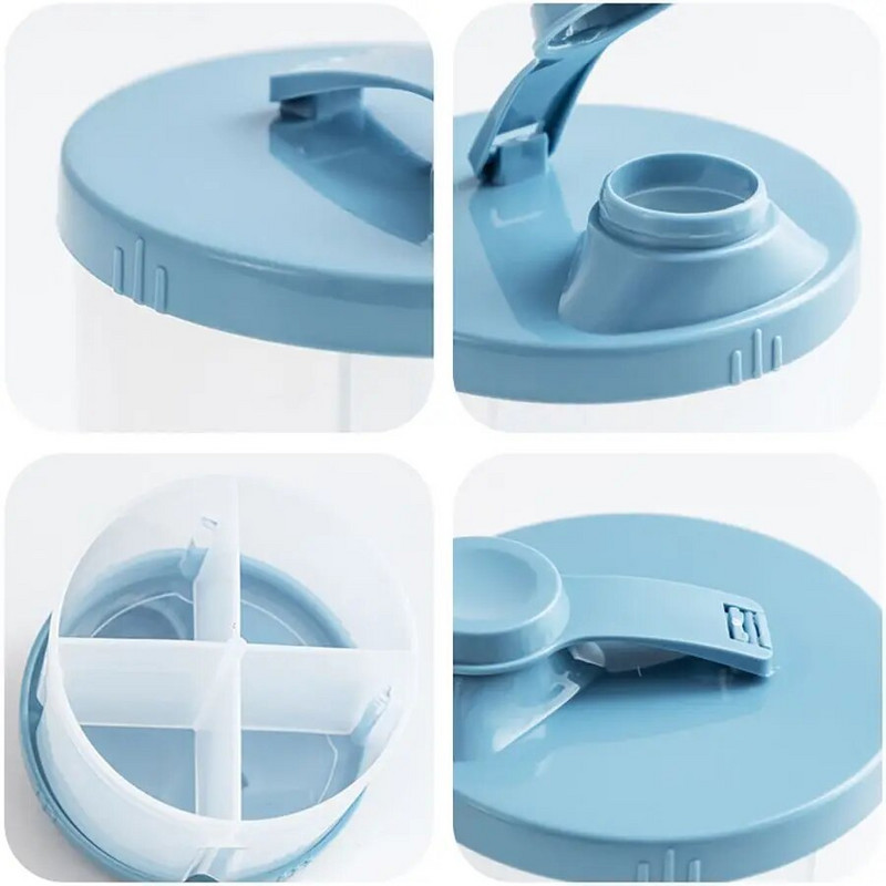 Kutija za pohranu hrane za bebe Prijenosni dozator mlijeka u prahu za novorođenčad Essential žitarice s 4 rešetke, ružičasta posuda za grickalice za malu djecu