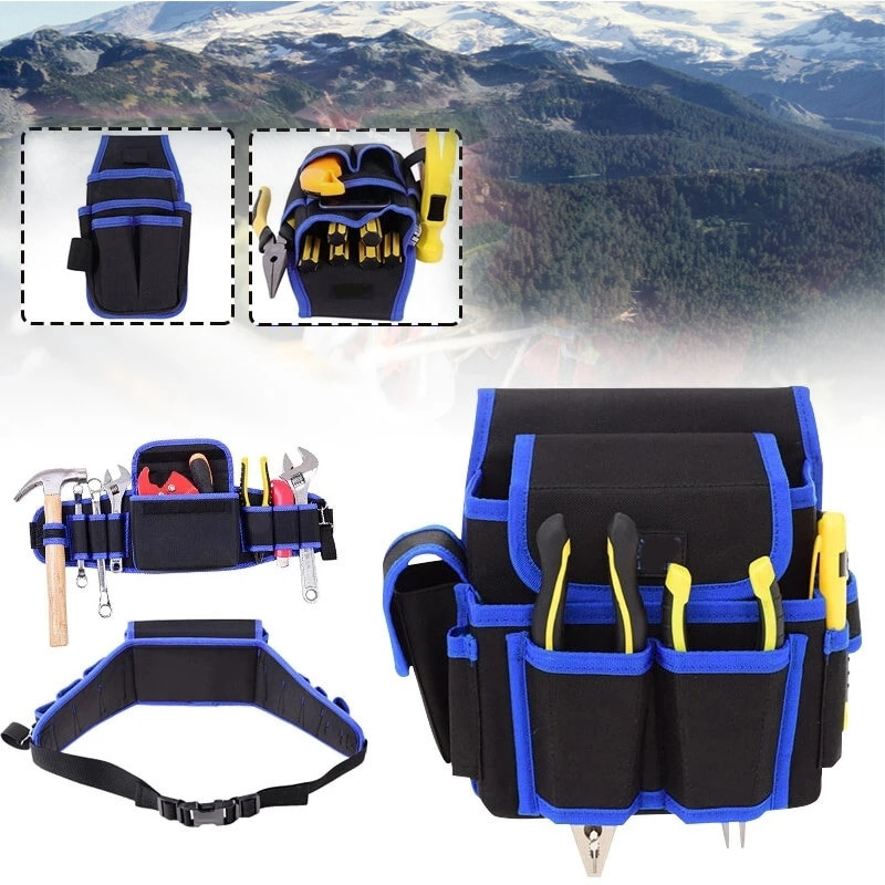 Elektriķa instrumentu jostas soma remonta soma Oksfordas auduma aparatūras instrumentu kabata Daudzfunkcionāla jostasvietas remonta instrumentu uzglabāšanas soma