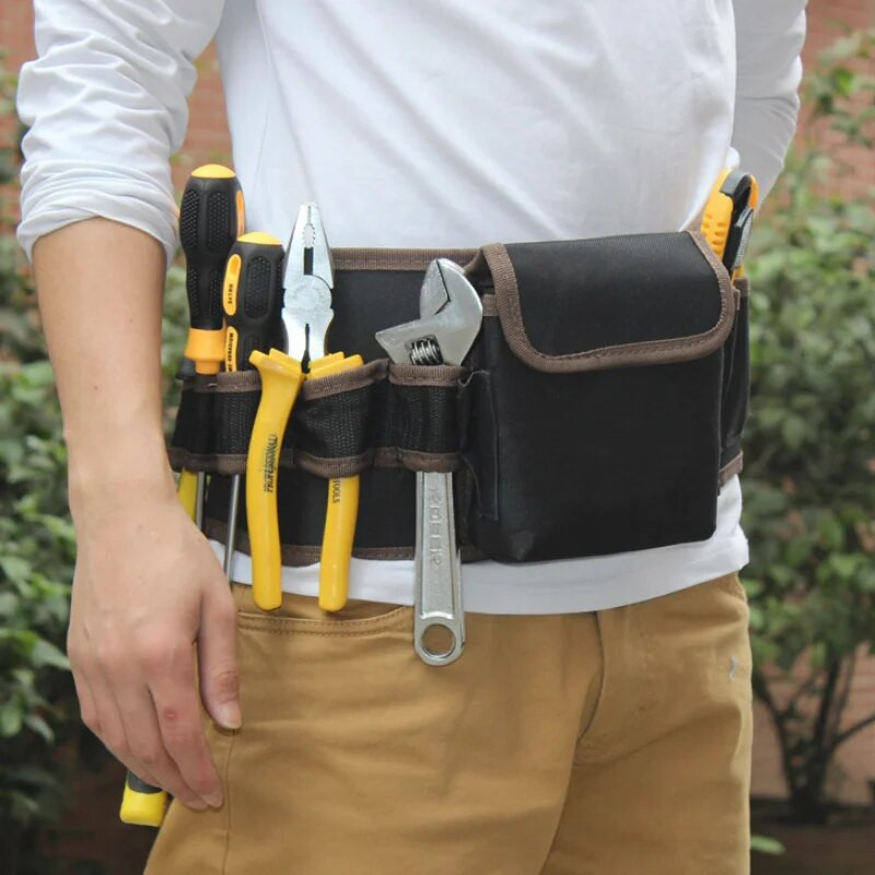 Daudzfunkcionāla uzglabāšanas soma remonta maisiņa kabatas instrumentu soma Oksfordas audums elektriķa jostasvietai, aparatūras remonta komplekta kabata