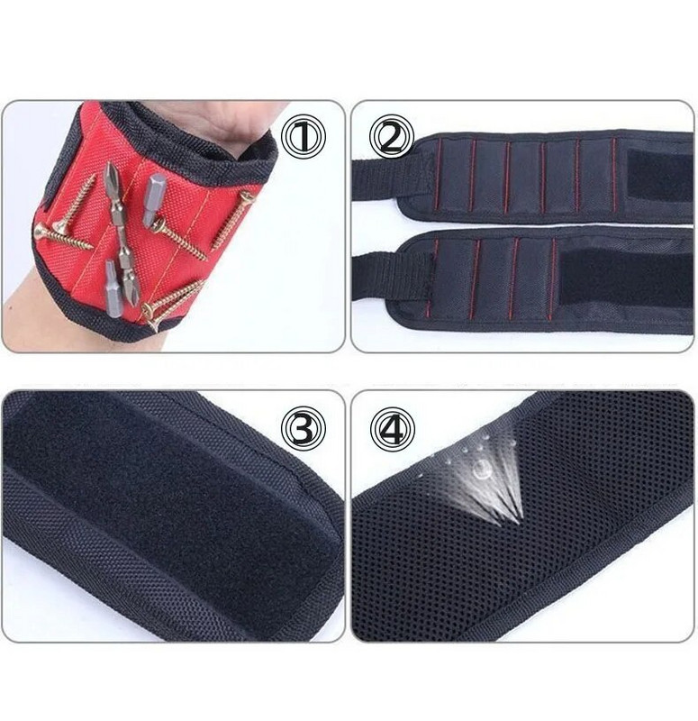 Μαγνητικός καρπός με γερά κράτημα Βίδες Καρφιά Τρυπάνι αποθήκευσης Οργανωτής υποστήριξης ζώνης Επισκευή μαγνητικά εργαλεία τσάντα βραχιόλι Δώρο