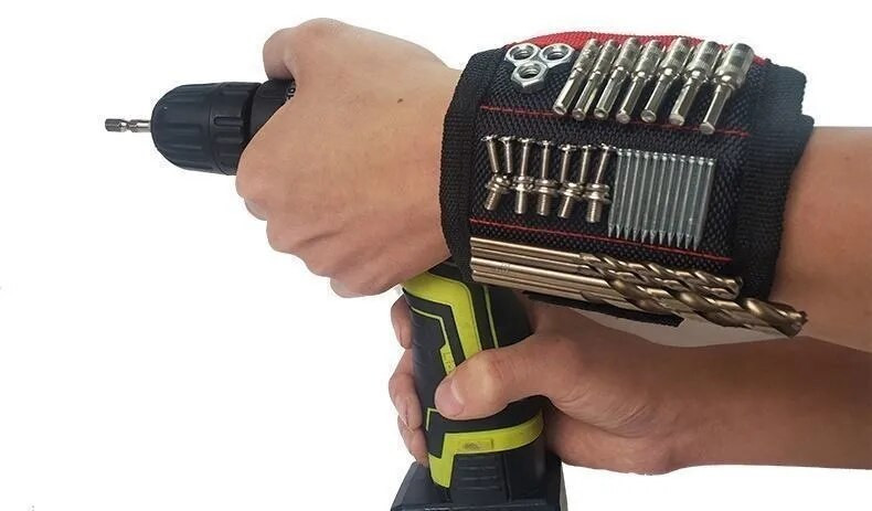 Μαγνητικός καρπός με γερά κράτημα Βίδες Καρφιά Τρυπάνι αποθήκευσης Οργανωτής υποστήριξης ζώνης Επισκευή μαγνητικά εργαλεία τσάντα βραχιόλι Δώρο