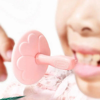 Бебешка четка за зъби Детска четка за зъби Без BPA Силикон Детски зъби Грижа за устната кухина Почистване Гризалка за бебета Новородено Четка за зъби Бебешки артикули