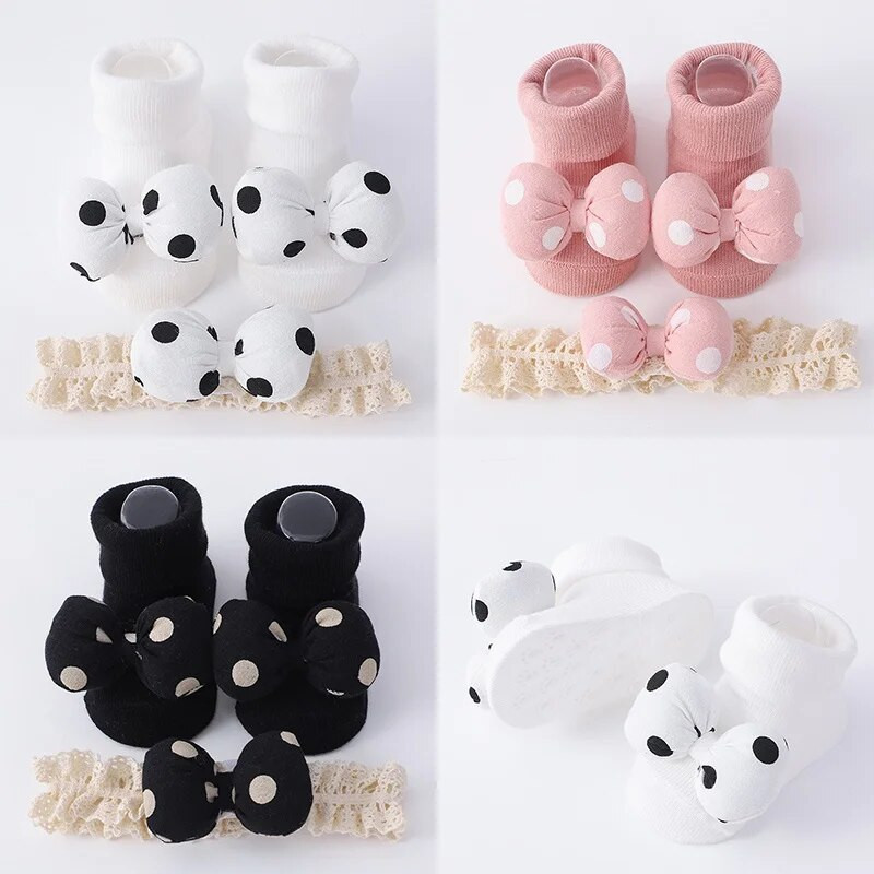 Beebitüdrukute peapaelad sokid 2 tk/komplekt Sweet Cute Bow vastsündinu peapael Elasitc juuksepaelad juukseaksessuaarid jõulukink