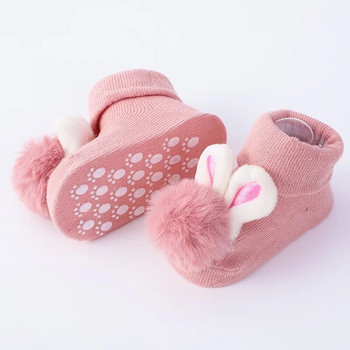 Комплект от 2 бр. Бебешки чорапи Лента за глава Сладка плюшена топка Къси чорапи за новородени Сладки детски ленти за коса за момиченца Чорапи Подпори за снимки