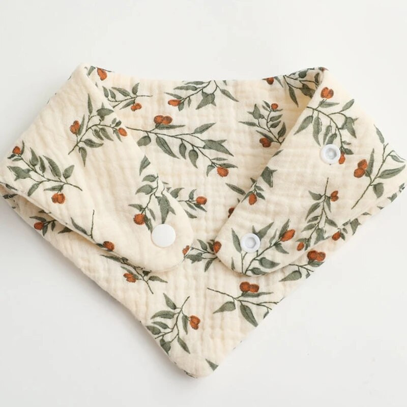 Бебешки лигавници Бандана Лигавник от муселин Лигавник за бебета 0-1 години Бебешки никнещи зъбки Успокояваща кърпа Високо абсорбиращ стилен лигавник с цветя Dropship