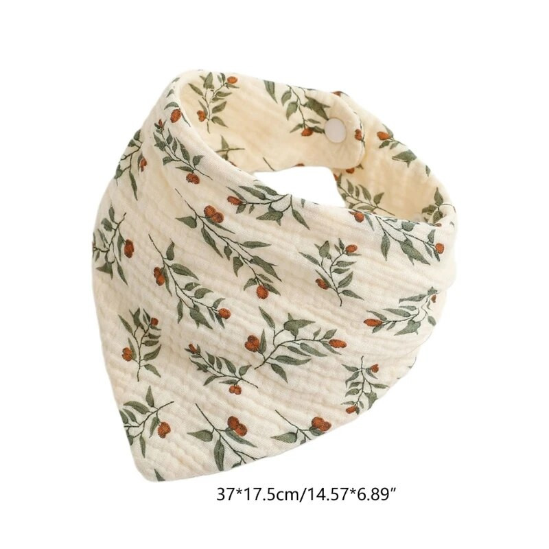 Бебешки лигавници Бандана Лигавник от муселин Лигавник за бебета 0-1 години Бебешки никнещи зъбки Успокояваща кърпа Високо абсорбиращ стилен лигавник с цветя Dropship