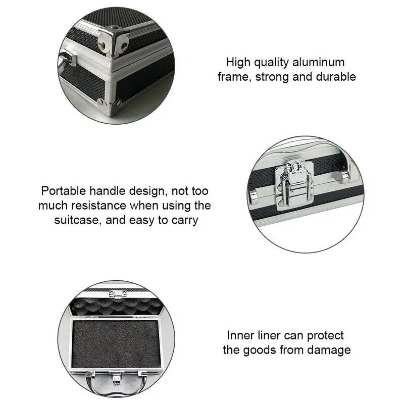 Φορητή εργαλειοθήκη Κουτί οργάνωσης βαλίτσας από κράμα αλουμινίου πολλαπλών λειτουργιών με εσωτερικό σφουγγάρι για παιχνίδια Εργαλεία Οργάνωση και προστασία