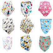 Mīkstas kokvilnas zīdaiņu priekšautiņi kartona Dzīvnieku trīsstūrveida šalle Jauki zīdaiņu priekšautiņi Ērts siekalu un zobu dvielis siekalu dvielis