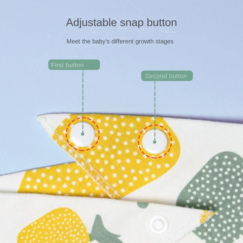 Mīkstas kokvilnas zīdaiņu priekšautiņi kartona Dzīvnieku trīsstūrveida šalle Jauki zīdaiņu priekšautiņi Ērts siekalu un zobu dvielis siekalu dvielis