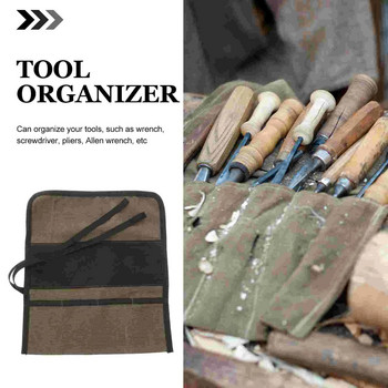 Τσάντα ρολό εργαλείων Καμβάς θήκη εργαλείων Roll Up Pouch κλειδί Organizer Θήκη με κλειδί