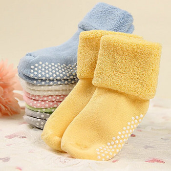 Φθινοπωρινές χειμωνιάτικες βρεφικές βαμβακερές κάλτσες χοντρές Ζεστές νεογέννητες κάλτσες αγοριού για κορίτσι στο πάτωμα Baby αντιολισθητικές κάλτσες Terry για αγόρια κορίτσια 1 ζευγάρι