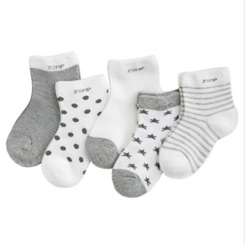 5 чифта/лот Бебешки чорапи Grey Panda за новородени Сладки карикатури Меки памучни чорапи 0-36 месеца Момче Момиче Прекрасен мрежест подарък за деца