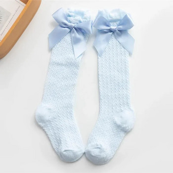 Παιδικά κορίτσια Royal Style Bow Knee ψηλά διχτυωτές κάλτσες. Baby toddler Bowknot In tube Socks. Kid Hollow Out Sock Sox 0-3Y