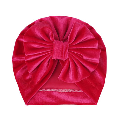 Новородени кадифени шапки, едноцветна топла мека есенно-зимна шапка за момчета и момичета