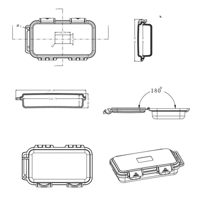 Αδιάβροχο κουτί εξωτερικού χώρου Αδιάβροχο κιβώτιο αεροστεγής θήκη Πλαστική προστασία Survival Storage Εργαλειοθήκη Ταξίδι Σφραγισμένα δοχεία 3 χρώματα