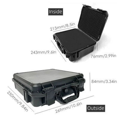 269x250x85mm Θήκη εξοπλισμού ασφαλείας Εργαλειοθήκη Αδιάβροχη σκληρή θήκη εργαλείων μεταφοράς για εξωτερικό κουτί αποθήκευσης ταξιδιού με σφουγγάρι