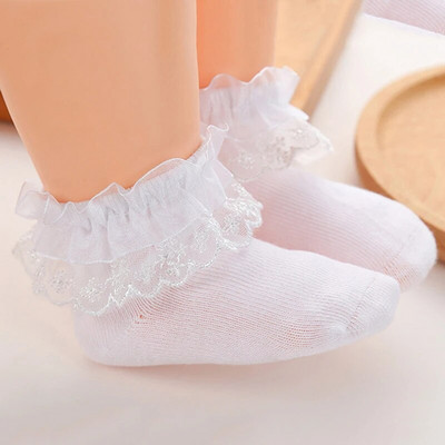 Ανοιξιάτικες νεογέννητες κάλτσες με φιόγκο κορδέλα δαντέλα Πριγκίπισσα μαλακό βαμβακερό βρέφος κοριτσάκια λευκές φθινοπωρινές κάλτσες Πρωτοχρονιάτικα δώρα