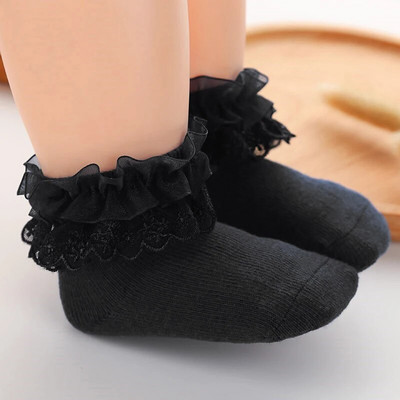 Ανοιξιάτικες νεογέννητες κάλτσες με φιόγκο κορδέλα δαντέλα Πριγκίπισσα μαλακό βαμβακερό βρέφος κοριτσάκια λευκές φθινοπωρινές κάλτσες Πρωτοχρονιάτικα δώρα