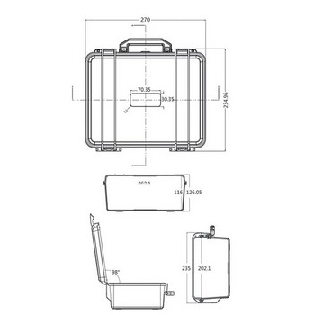 Εργαλειοθήκη 280x240x130mm Κουτί προστασίας ασφαλείας Φορητή συσκευή οργάνωσης Θήκη εργαλείων αποθήκευσης υλικού Ανθεκτική σε κρούση Θήκη οργάνων