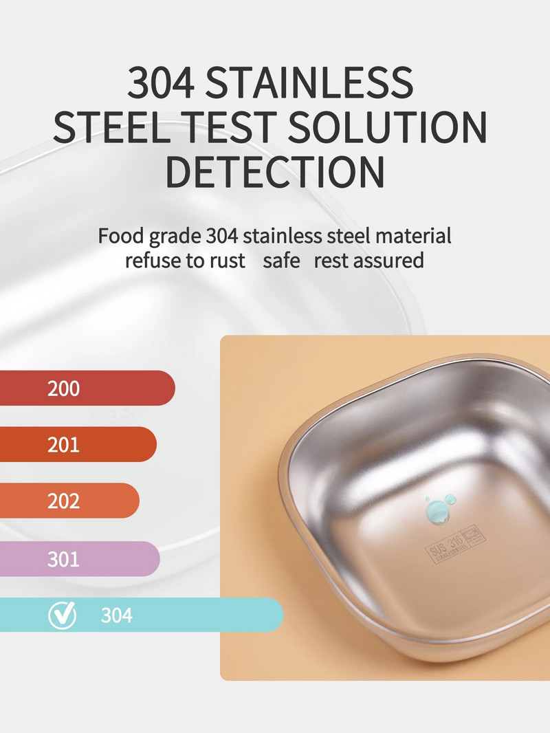 Σετ 4 τεμαχίων Βρεφικά μπολ συμπληρωματικής τροφής κατά του ζεματίσματος, από ανοξείδωτο ατσάλι, επιτραπέζια σκεύη συντήρησης δεινοσαύρων με ψαλίδι και κουτάλι