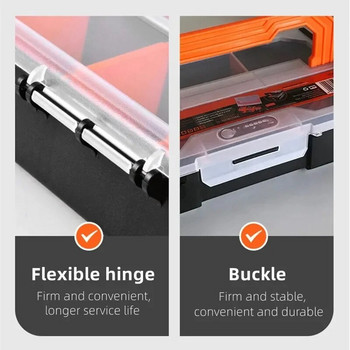 Combination Tool Box Parts Organizer Hardware Storage Toolbox Stackable Divider Repair Portable Multi-Grid Handle Storage Box