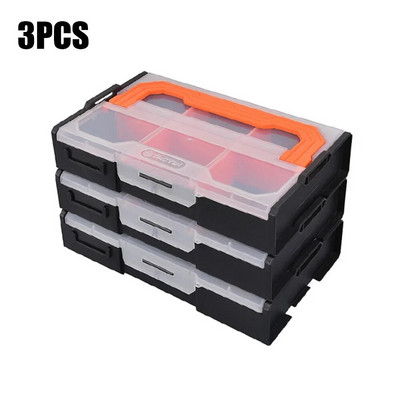 Combination Tool Box Parts Organizer Hardware Storage Toolbox Stackable Divider Repair Portable Multi-Grid Handle Storage Box
