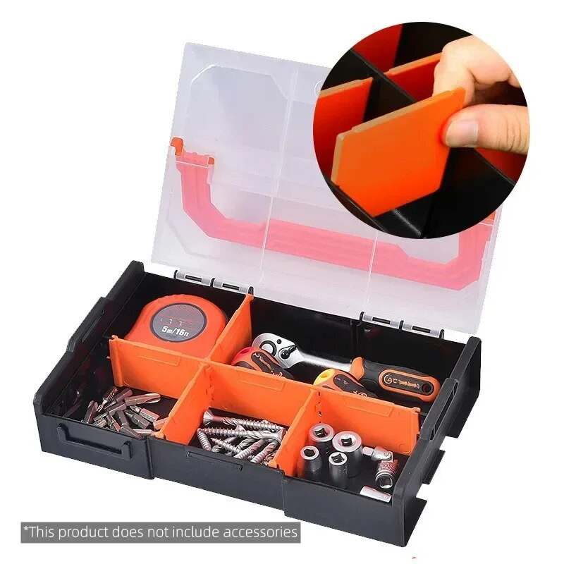 Combination Tool Box Parts Organizer Hardware Storage Toolbox Stackable Divider Repair Portable Multi-Grid Handle Storage Box
