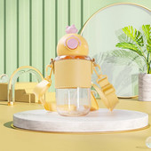 1 kom dječja boca za vodu prijenosne dječje šalice podesive naramenice s gravitacijskom loptom 450 ml nepropusna boca za vodu za putovanja na otvorenom