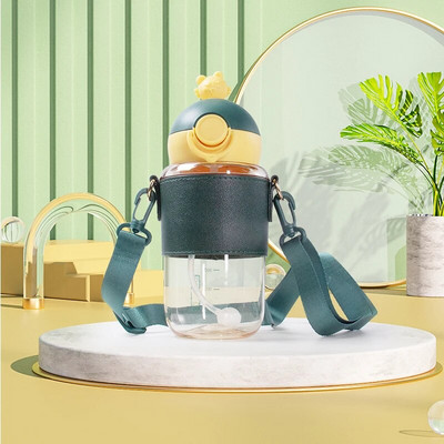 1 kom dječja boca za vodu prijenosne dječje šalice podesive naramenice s gravitacijskom loptom 450 ml nepropusna boca za vodu za putovanja na otvorenom