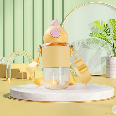 1 kom dječja boca za vodu prijenosne dječje šalice podesive naramenice s gravitacijskom loptom 450 ml nepropusna boca za vodu za putovanja na otvorenom