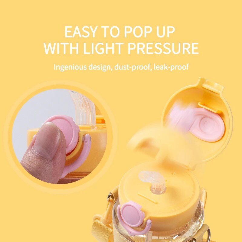 1 kom dječja boca za vodu prijenosne dječje šalice podesive naramenice s gravitacijskom loptom 450 ml nepropusna boca za vodu za putovanja na otvorenom