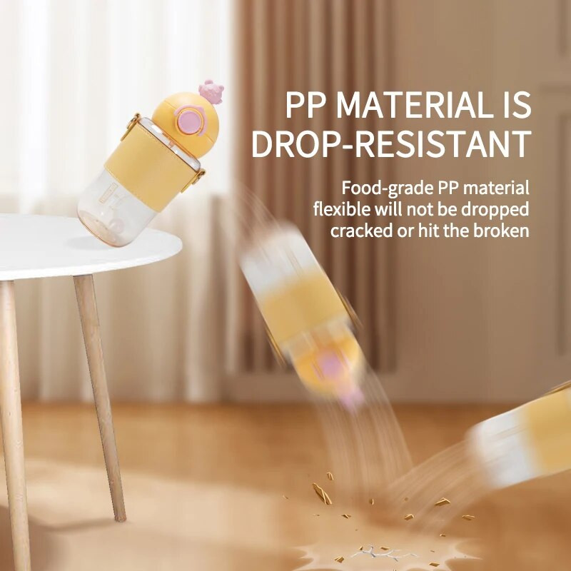1 kom dječja boca za vodu prijenosne dječje šalice podesive naramenice s gravitacijskom loptom 450 ml nepropusna boca za vodu za putovanja na otvorenom