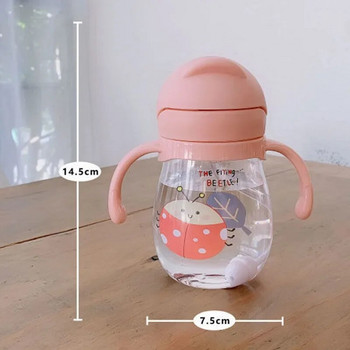 350 ml Baby Sippy Water Cup Kid Handle Learn Feeding Bottleing Bottle Anti-choking with Gravity Ball Детска тренировъчна чаша със сламка