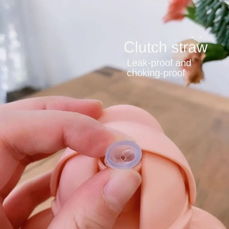 350 ml Baby Sippy veetass lapse käepidemega Õppimine Joogipudel Lämbumisvastane Gravity Ball Õlekõrrega laste treeningtass