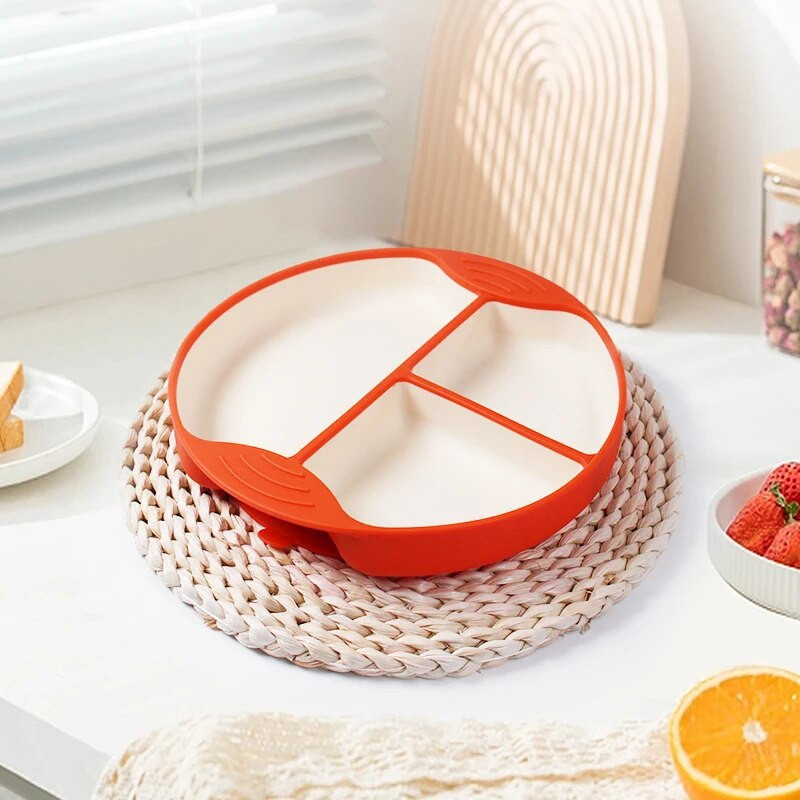 1 τεμ. Πιάτο τροφοδοσίας μωρού Επιτραπέζιο σκεύος σιλικόνης για παιδιά Προπόνηση για νήπια Αξεσουάρ προπόνησης διατροφής Bpa Δωρεάν