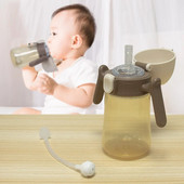 1 gab. Bērnu ūdens pudele Pārnēsājami bērnu krūzes Gravitācijas bumba ar rokturi 240ml Noplūdes necaurlaidīgs elastīgs vāks bērnu treniņu ūdens kauss