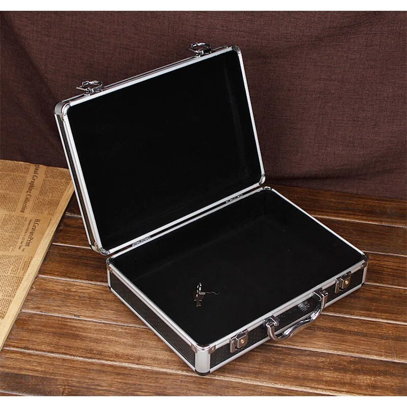 Prenosná hliníková zliatinová skrinka na náradie, úložný box na spisy, protišoková bezpečnostná pomôcka, puzdro na náradie, puzdro na prístroje, vonkajšia skrinka 325x235x100mm