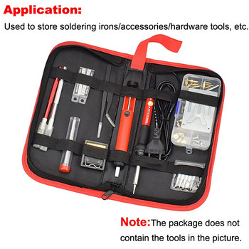 NEWACALOX Чанта за инструменти за ремонт на хардуер Преносима чанта за инструменти за битови електрически поялници Многофункционална чанта за инструменти от PU кожа с цип