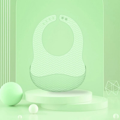 1 τμχ Βρεφική σαλιάρα σιλικόνης Εξαιρετικά ελαφριά πλατύς ώμος Αδιάβροχη ρυθμιζόμενη κυματοειδές σχέδιο Αξεσουάρ μωρού Σαλιάρα βρεφικής τροφής