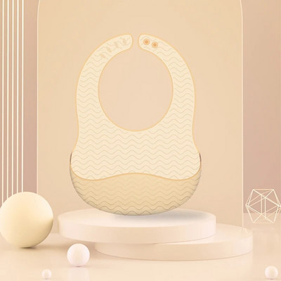 1 τμχ Βρεφική σαλιάρα σιλικόνης Εξαιρετικά ελαφριά πλατύς ώμος Αδιάβροχη ρυθμιζόμενη κυματοειδές σχέδιο Αξεσουάρ μωρού Σαλιάρα βρεφικής τροφής