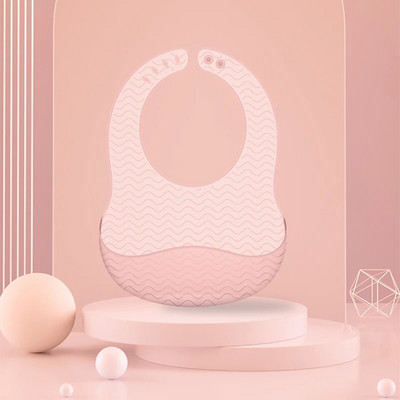 1 τμχ Βρεφική σαλιάρα σιλικόνης Εξαιρετικά ελαφριά πλατύς ώμος Αδιάβροχη ρυθμιζόμενη κυματοειδές σχέδιο Αξεσουάρ μωρού Σαλιάρα βρεφικής τροφής