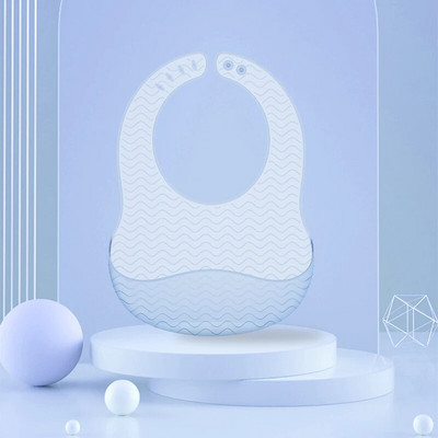 1 τμχ Βρεφική σαλιάρα σιλικόνης Εξαιρετικά ελαφριά πλατύς ώμος Αδιάβροχη ρυθμιζόμενη κυματοειδές σχέδιο Αξεσουάρ μωρού Σαλιάρα βρεφικής τροφής