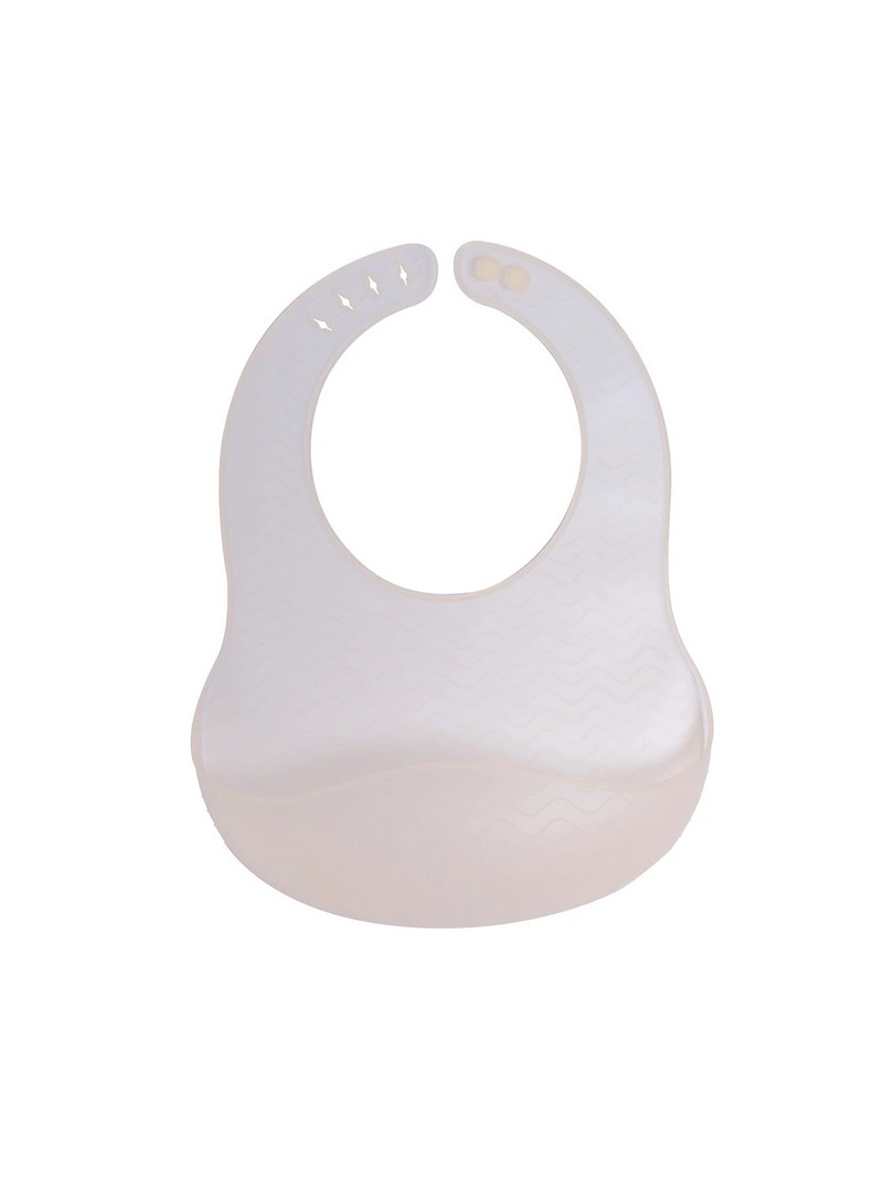 1 τμχ Βρεφική σαλιάρα σιλικόνης Εξαιρετικά ελαφριά πλατύς ώμος Αδιάβροχη ρυθμιζόμενη κυματοειδές σχέδιο Αξεσουάρ μωρού Σαλιάρα βρεφικής τροφής