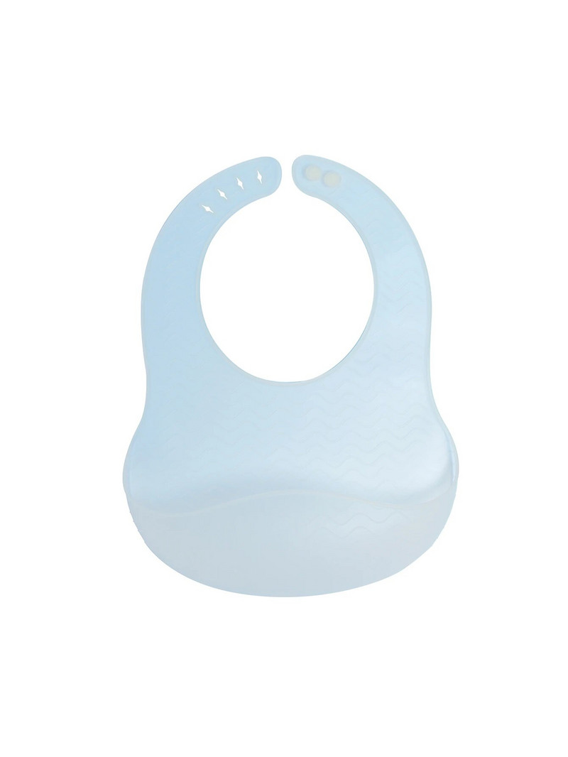 1 τμχ Βρεφική σαλιάρα σιλικόνης Εξαιρετικά ελαφριά πλατύς ώμος Αδιάβροχη ρυθμιζόμενη κυματοειδές σχέδιο Αξεσουάρ μωρού Σαλιάρα βρεφικής τροφής